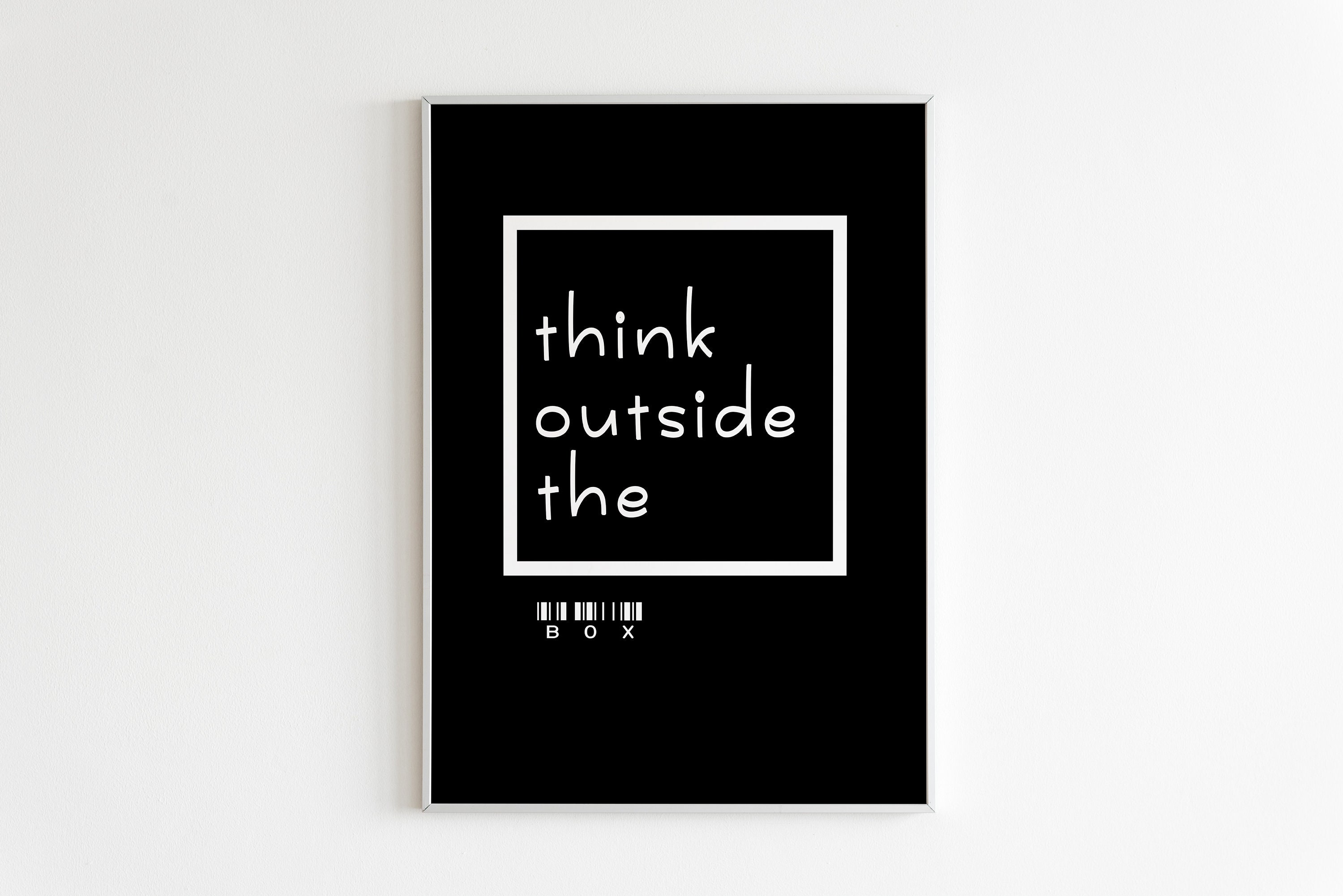 Metall-Blechschild Think Outside The Box - Vintage Wanddekoration 14x20cm