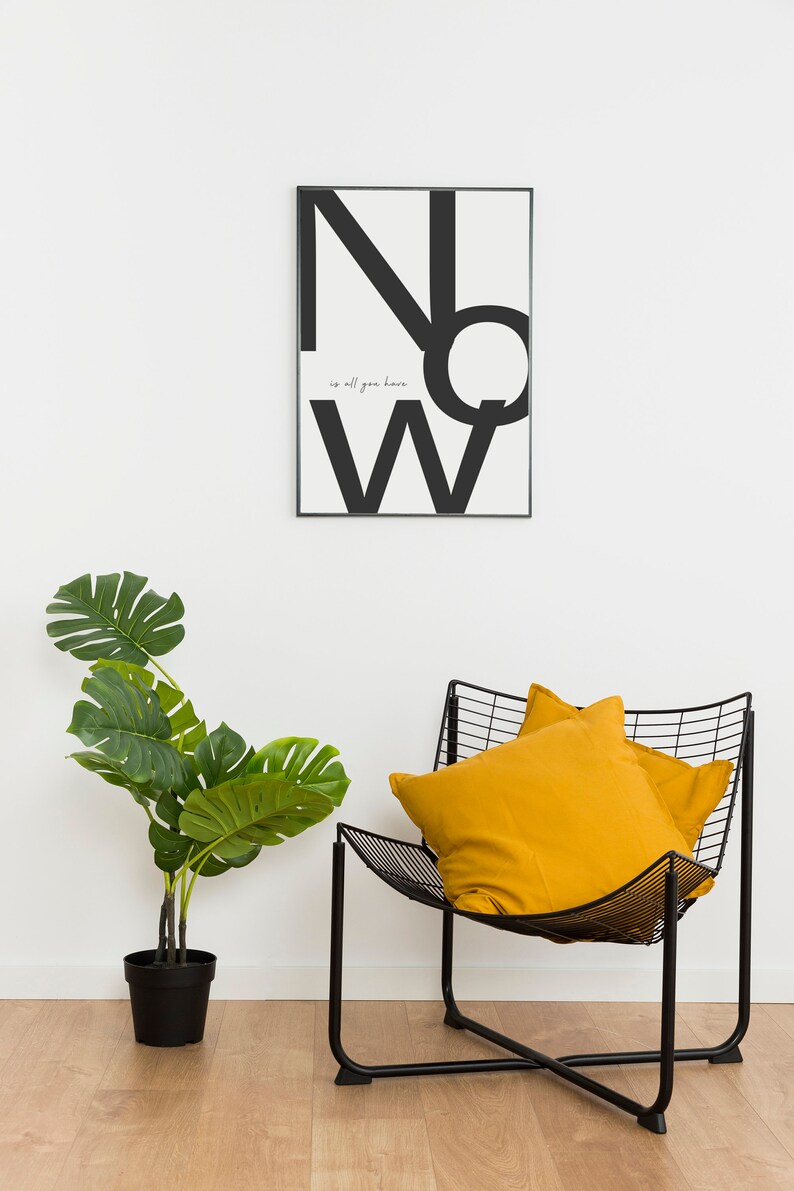 Art Print-Wall painting-now is all you have-abstract-modern art-poster-minimalist-Scandinavian-northern-typography-saying-inspiration-DINA4