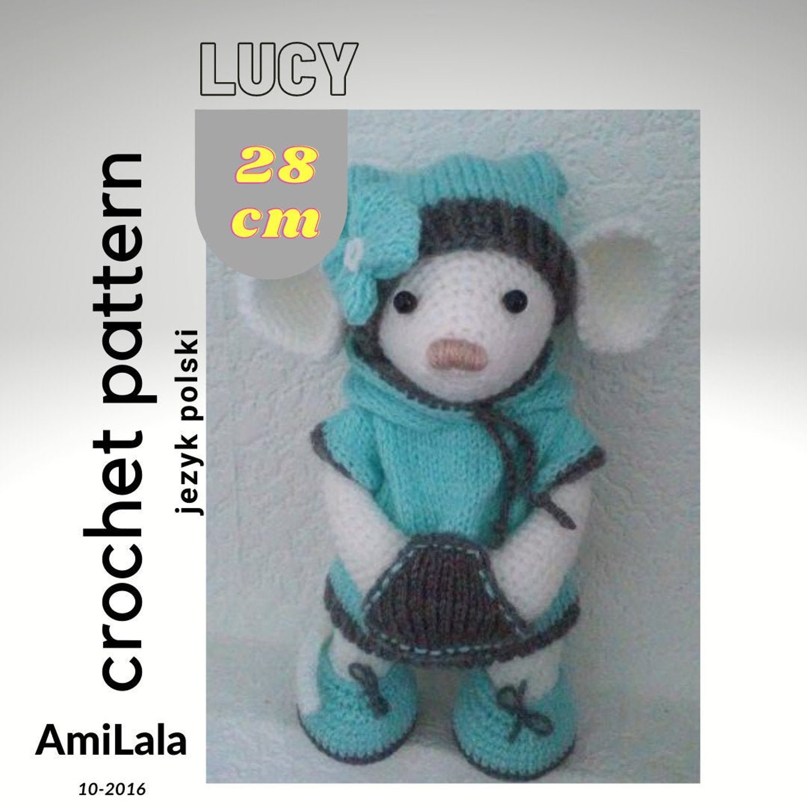 PDF crochet pattern mouse myszka LUCY wzór po polsku/ Etsy