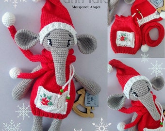 PDF crochet pattern, amigurumi, ELEPHANT Olivier, crochet animals, toy pattern, Pl/Eng