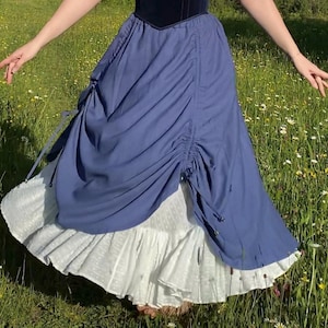 Linen LARP Skirt with Slits, Adjustable Renaissance Skirt, Medieval Fantasy Cosplay Skirt, Boho Half Circle Skirt, Custom Festival Outfit