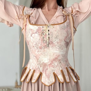 Handmade Renaissance Overbust Corset, Custom Medieval LARP Corset Top, Cottagecore Elegant Bodice, Steampunk Festival Corset for Women