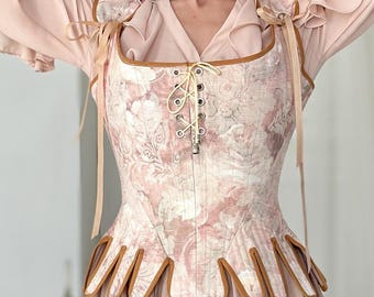 Handmade Renaissance Overbust Corset, Custom Medieval LARP Corset Top, Cottagecore Elegant Bodice, Steampunk Festival Corset for Women