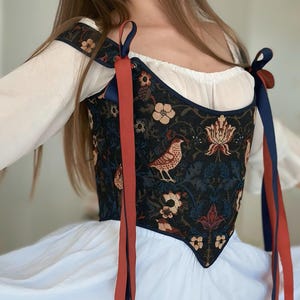 Romantic Cottagecore Corset, Custom Size and Design Corset, Renaissance Bodice Stays, Medieval Lacing Corset, Corset over Renaissance Dress