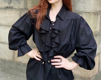 Linen Pirate Shirt / Poet Blouse / Prince Renaissance Blouse ...