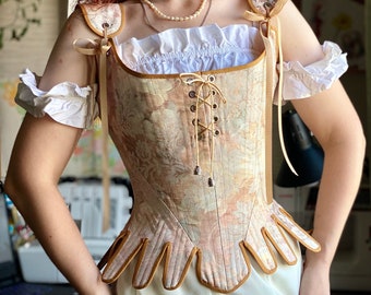 Fairytale Bridal Renaissance Corset Top, Romantic Elven Boned Bodice, Custom Wedding Corset, Medieval Overbust Costume, Princess Outfit Gown