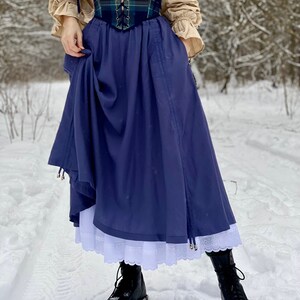LARP historical skirt, Linen peasant skirt for renaissance, Cosplay skirt, Medievals outfit skirt, Festival adjustable skirt, Gift for Her