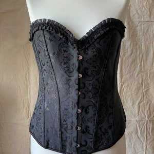 Vintage black corset / victorian corset / black gothic corset / steampunk corset