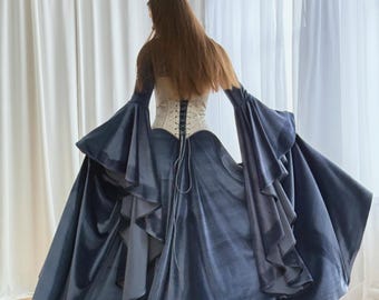 Blue Medieval Wedding Dress,renaissance Gown,custom Made to Size and Plus Sizes - Etsy Blue Medieval Wedding Dress,renaissance Gown,custom Made to Size and Plus Sizes - Etsy
