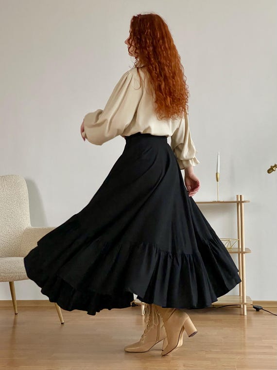 Falda Circular Larga Falda Larga Circular Para Mujer Falda Larga