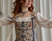 Cottagecore Renaissance Corset Top, Lace Up Medieval Pirate Bodice Vest, Custom LARP Festival Costume, Historical Gothic Fantasy Outfit