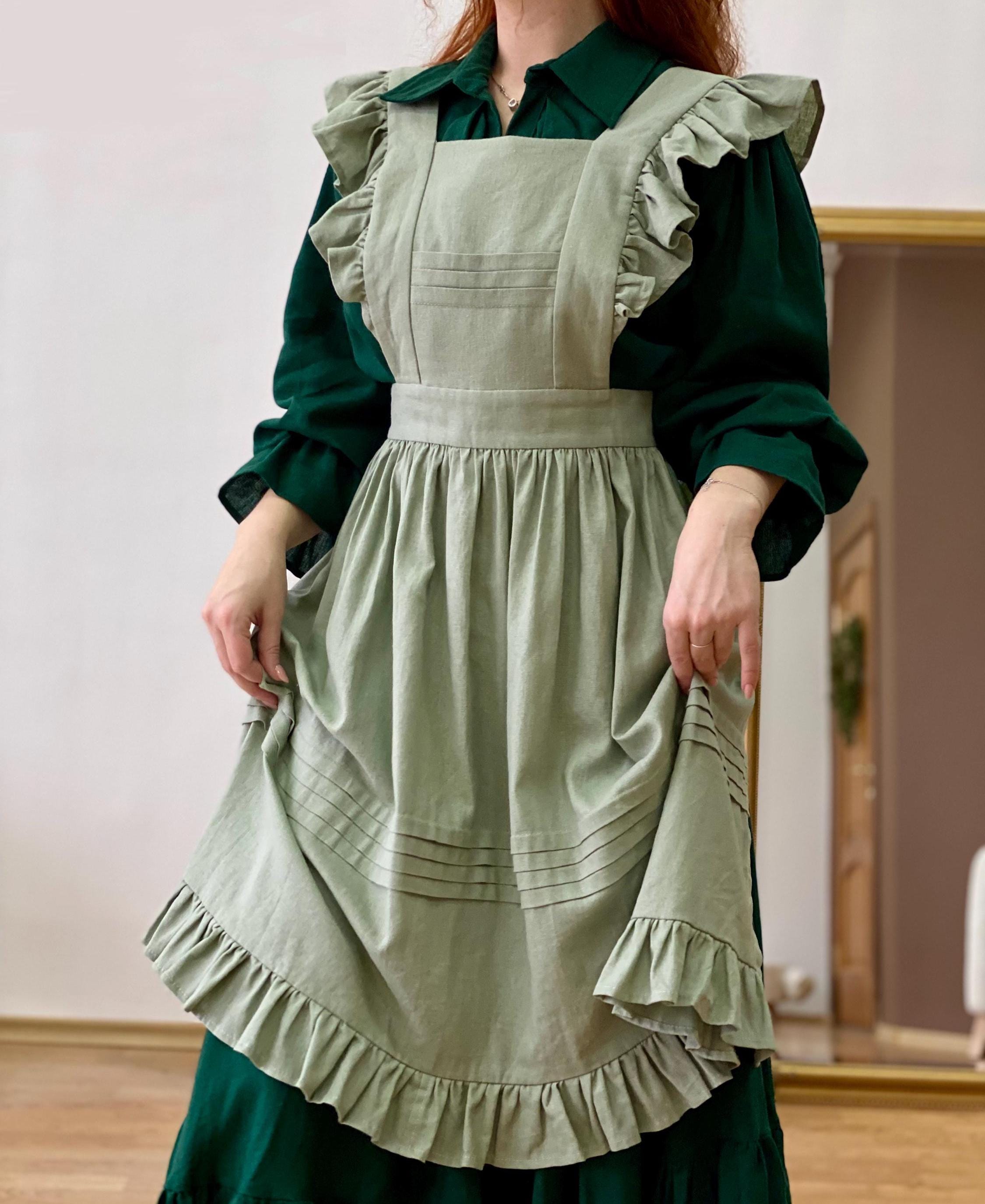 フリル付き　エプロン Amazon｜エプロン 女性用 フリル h型 フリル レディース ポケット付き