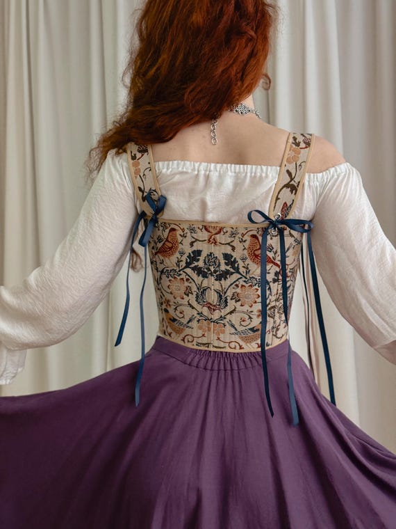 historical dress corsets pattern Edwardian overbust corset from brocade. Steelbone wedding corset 32 / All Black Nice fabric and good craftsmanship HISTORICAL WOMAN 1700 COSTUME –