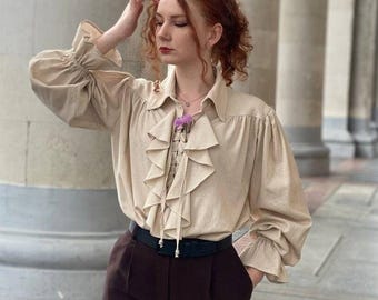 Mittelalter Hemd Für Jungen - Baumwollhemd Mit Schnürung Für Renaissance Fest & Verkleidung