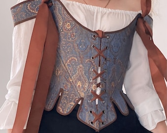 Renaissance Corset Top, Historical Lace Up Bodice, 18th Century Inspired Stays, Cottagecore Bustier, Medieval Fantasy Cosplay Corset