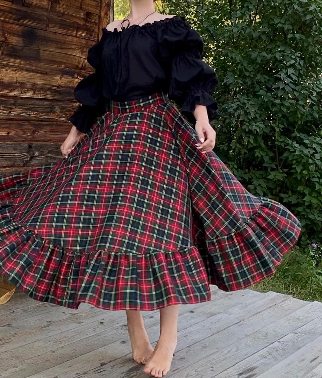 失常 Retro Plaid Cake Skirt & Beret 失常 Retro Plaid Cake Skirt & Beret