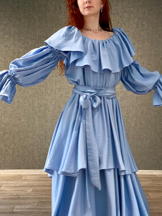 medieval off the shoulder dress Medieval Renaissance off Shoulder Dress, Gothic Fantasy Witch Gown,  Cottagecore Fairy Maxi Dress, LARP Festival Princess Outfit Women