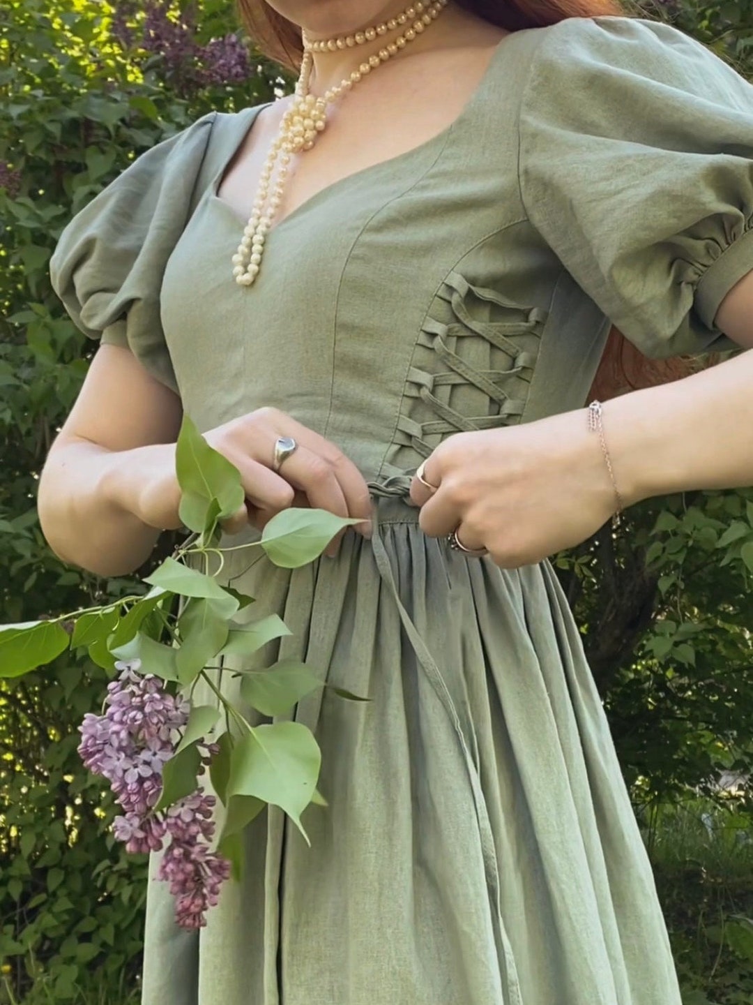 Buy Linen Medieval Dress, LARP Lace up Dress, Renaissance Elegant Dress,  Pirate Wedding Dress, Cottagecore Chic Dress, Boho Romantic Dress Online in 