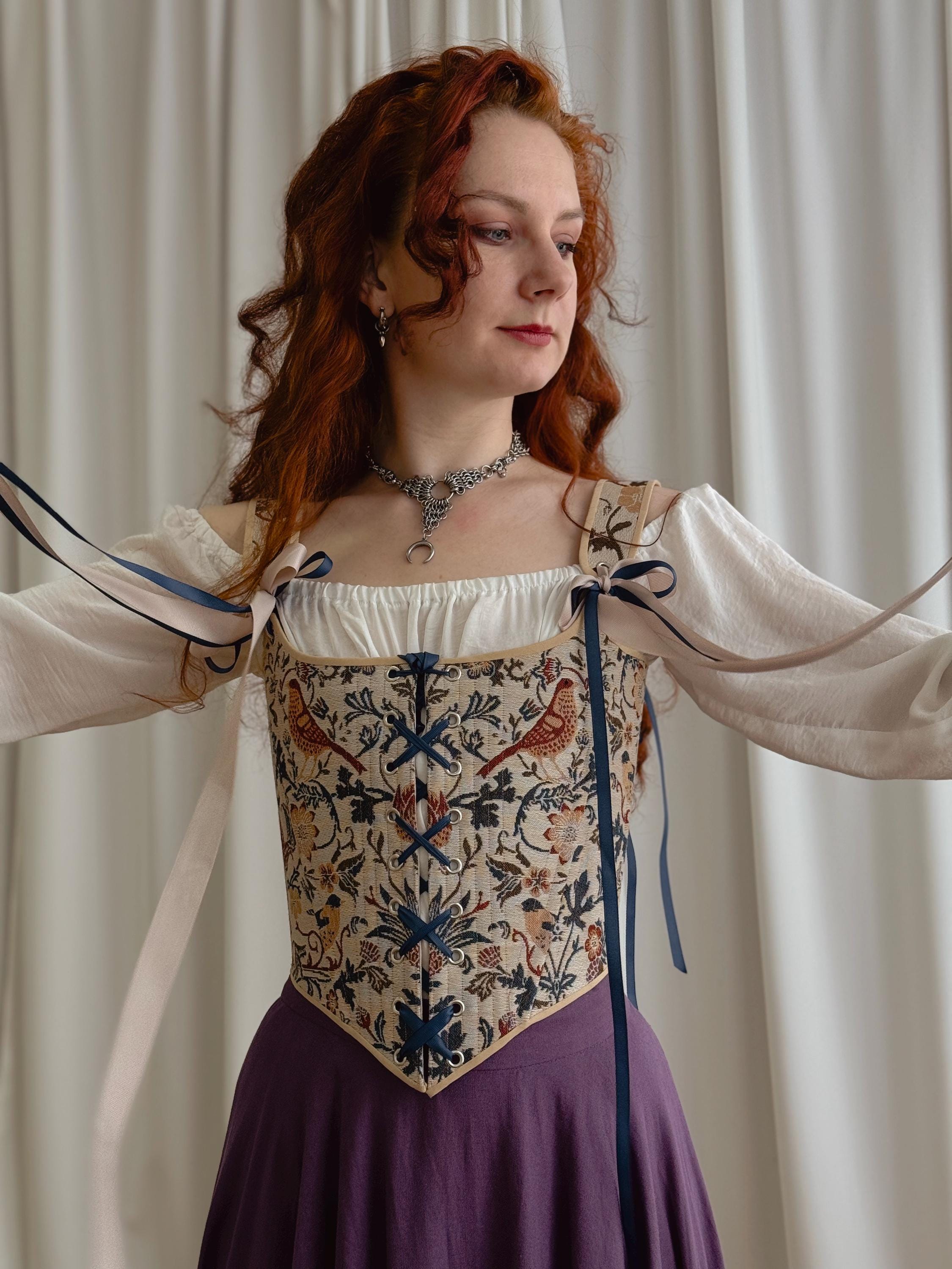 corset over dress Renaissance Top, Medieval Lace Up Bodice for Women, Handmade Overbust Corset Vest, LARP Fantasy Costume, Custom Halloween Outfit Size:XXX-L Classic fringe maxi dress for summer wedding Blush Pleated Grace Midi Full Tumble Dry on Low.