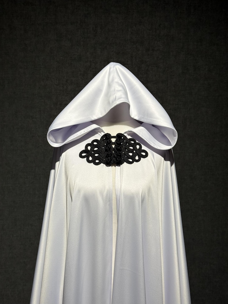 Hooded Satin Cloak Full Length, Fantasy Cape With Hood, Dramatic ...