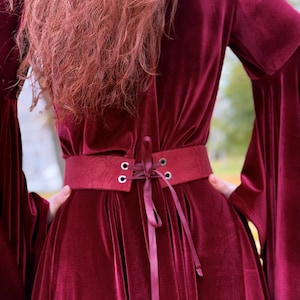 renaissance corset belt with lace up back
medieval bodice waist belt accessory
adjustable lace up waist cincher belt
fantasy larp corset belt outfit detail
cottagecore corset style belt front view
handmade renaissance waist belt close up
steampunk inspired corset belt accessory
medieval costume waist belt detail
lace up bodice belt for renaissance outfit
handmade fantasy waist corset belt