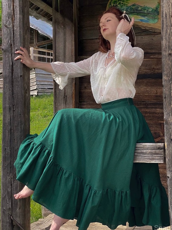 【THE MOZZ】[DUPE] The Cache Linen Long Skirt linen-haven-maxi-skirt-navy-xs