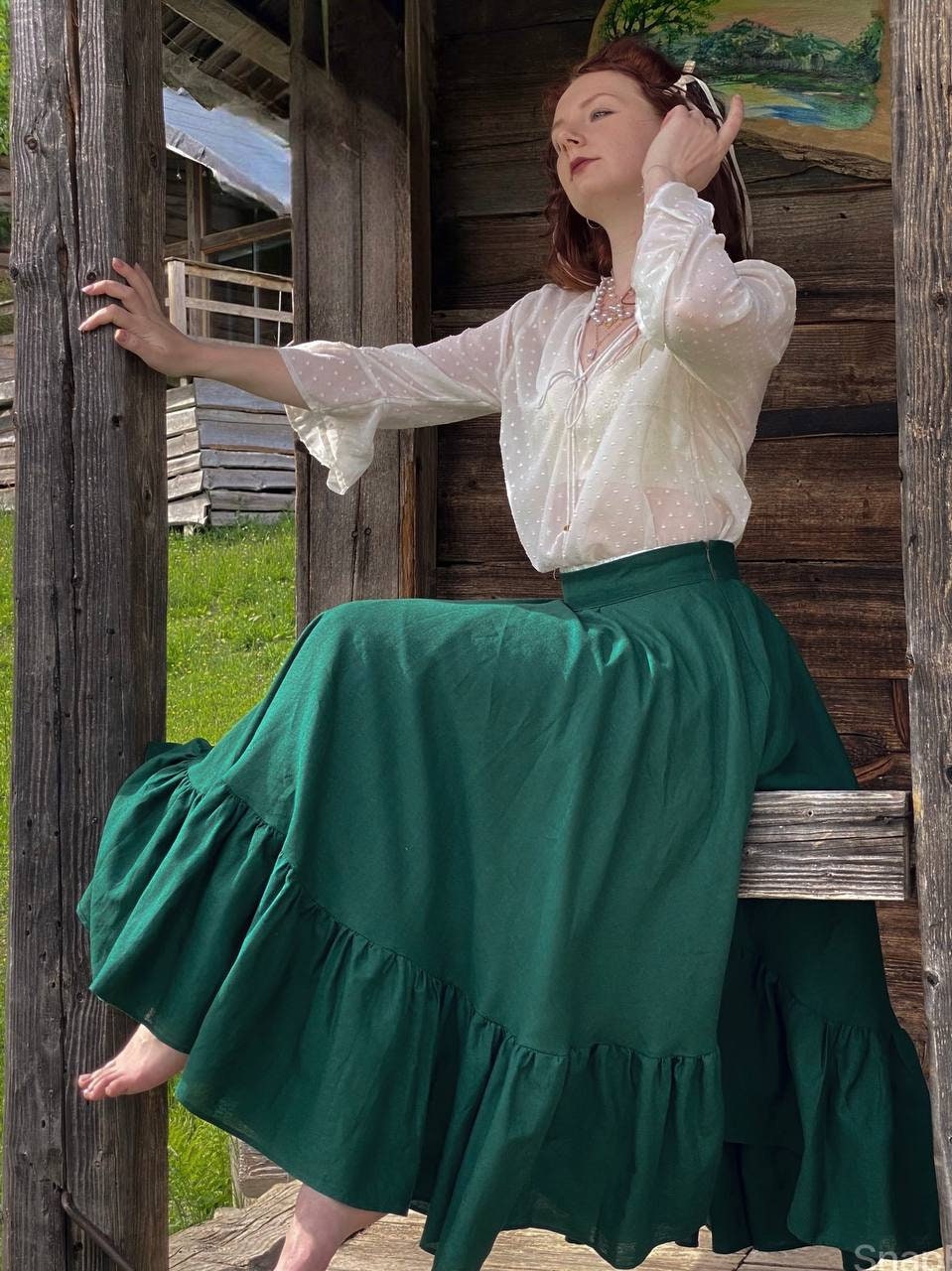 スカート Cotton and linen skirt with diagonal motif Brunello Cucinelli Cotton and linen skirt with diagonal