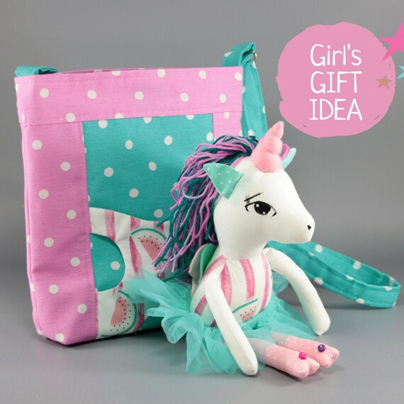 Cute Unicorn Children Shoulder Bag Kids Plush Toys Gradient Cartoon Coin  Purse Girls Wallet Bag Travel Crossbody Bags Kids Gifts