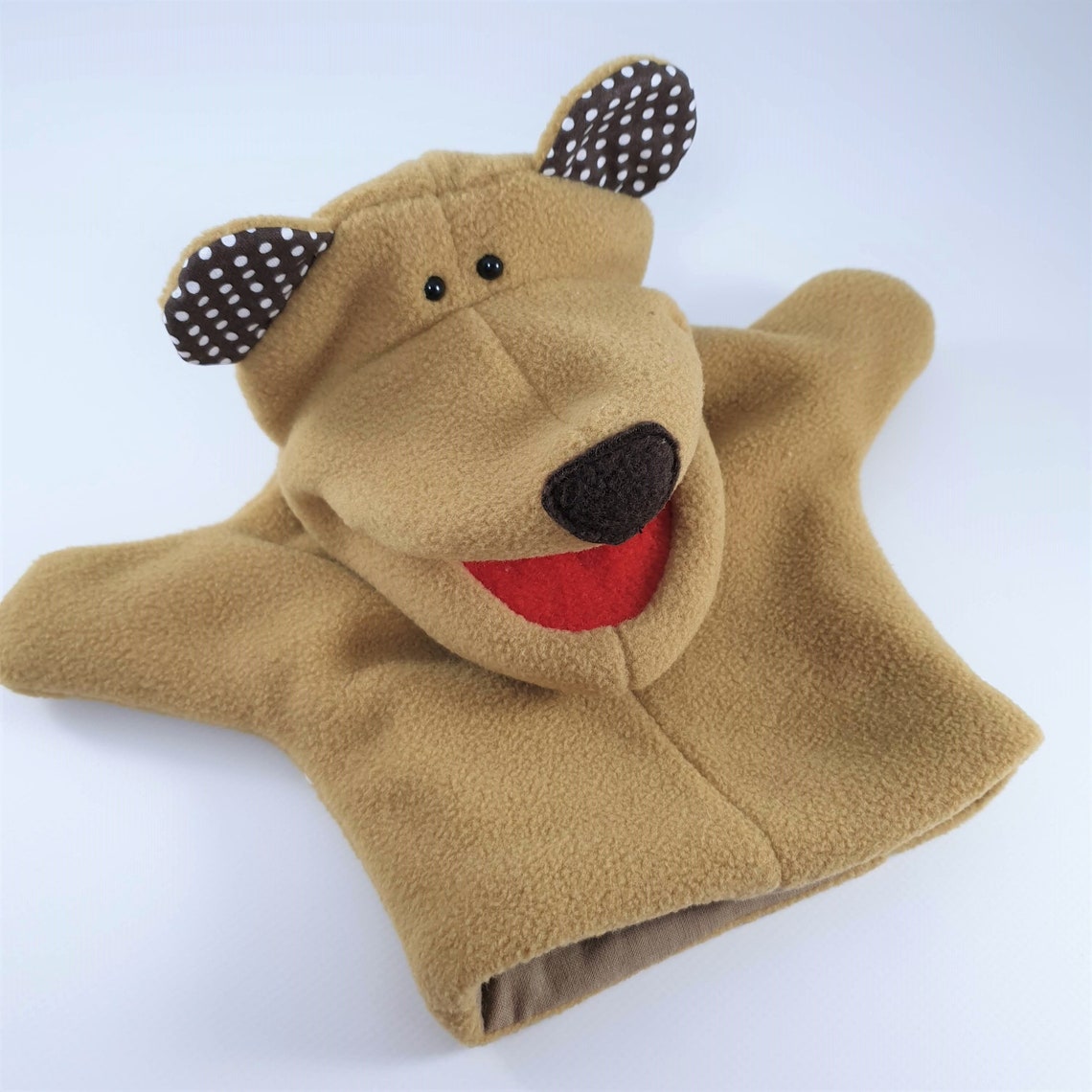 Bear hand puppet fleece toy for kids. Puppet theater toy. Etsy