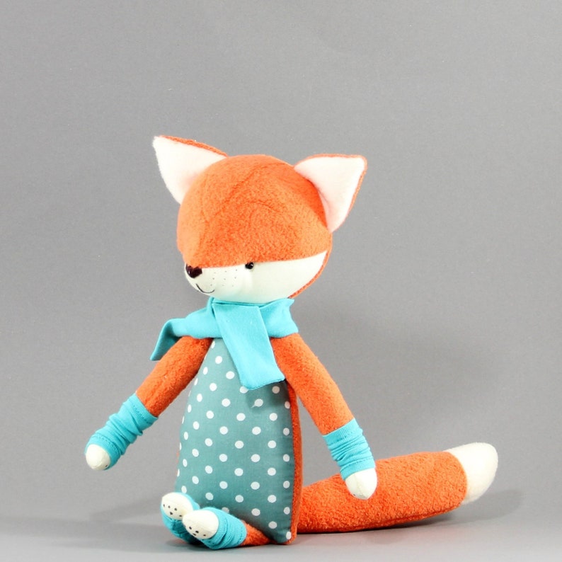 Orange Fox Stuffed Animal Gift. Fox Plushie in Scarf. Autumn Etsy
