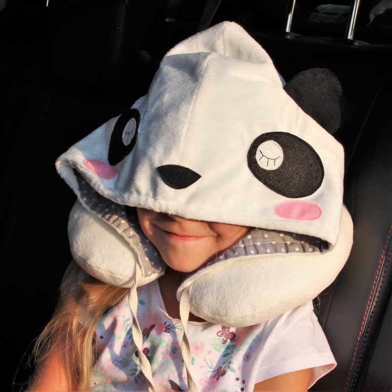 Travel pillow with hood for comfortable journey. Neck pillow Etsy