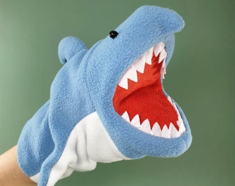Marionnette Requin Main Caoutchouc Souple – Jouet Réaliste, Bouche Mobile, Pour Enfants