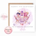 Personalised Kpop Birthday Card for Daughter, Granddaughter, neice, sister, friend | K-Pop Girl Group 7th Birthday Card | Custom Name k-Pop