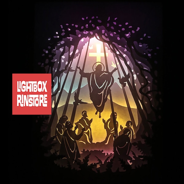 Ascension day template Jesus, Paper Cut Light Box Template , shadow box svg, light box svg, die cut, Cricut svg, silhouette paper #13 Ascension day template Jesus, Paper Cut Light Box Template , shadow box svg, light box svg, die cut, Cricut svg, silhouette paper #13