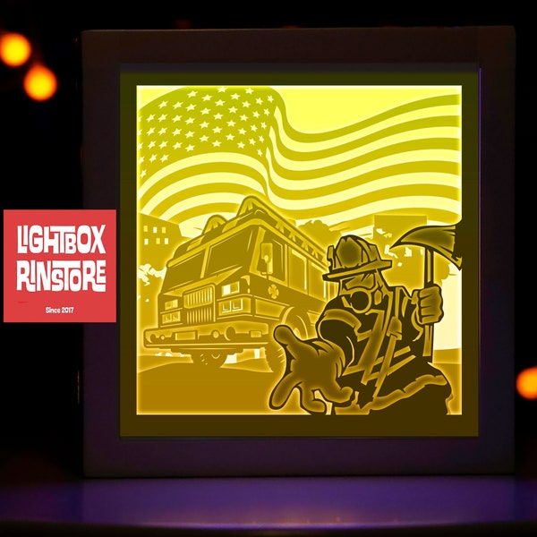 Fire man Fire Struck light box, Paper Cut Light Box Template, shadow box svg, light box svg, Cricut svg, Shadow Paper cut #38