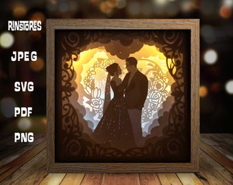 Love gifts, wedding gifts paper light box template, shadow box template, shadow box art, Cutting Cricut, Valentine’s Day gifts  #177