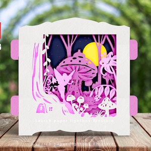 Fairy tale tinker Popup Card Template, Greeting Cards light box svg, SVG files for cricut and laser cut files  , hand cutting  #284