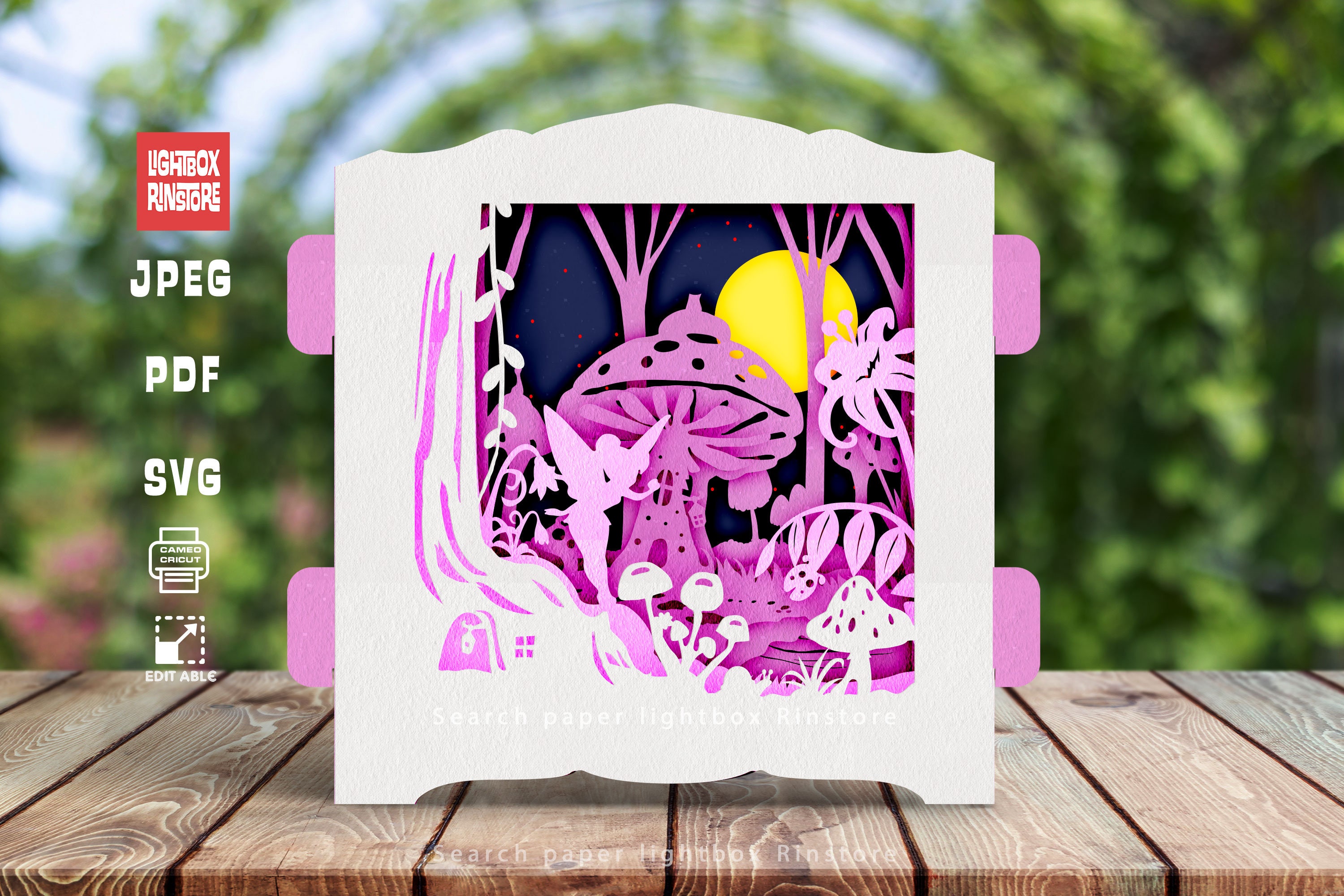 Fairy tale tinker Popup Card Template, Greeting Cards light box svg, SVG files for cricut and laser cut files  , hand cutting  #284