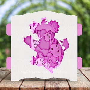 Modello di biglietto pop-up 3D Koala, biglietto pop-up 3D SVG, biglietto di auguri pop-up, biglietto di Natale, modello di carta tagliata, pop-up 3D fai da te #291