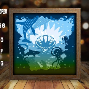 Pearl paper light box template, shadow box template, shadow box art, Cutting Cricut, Layered svg file DIY  #214