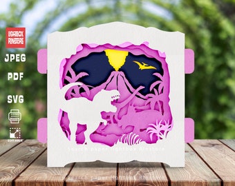 Dinosaurs 3D Pop Up Card Template, SVG  3D Pop Up Card, Greeting Pop Up Card,Christmas Card, Paper cut Template, 3D Pop Up DIY  #258