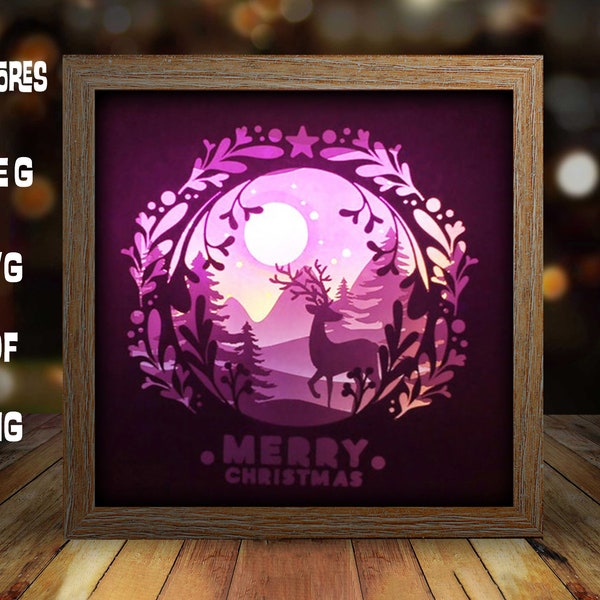 Deer Spirit paper light box template, shadow box template, shadow box art, Cutting Cricut, Layered svg file DIY #2 Deer Spirit paper light box template, shadow box template, shadow box art, Cutting Cricut, Layered svg file DIY #2