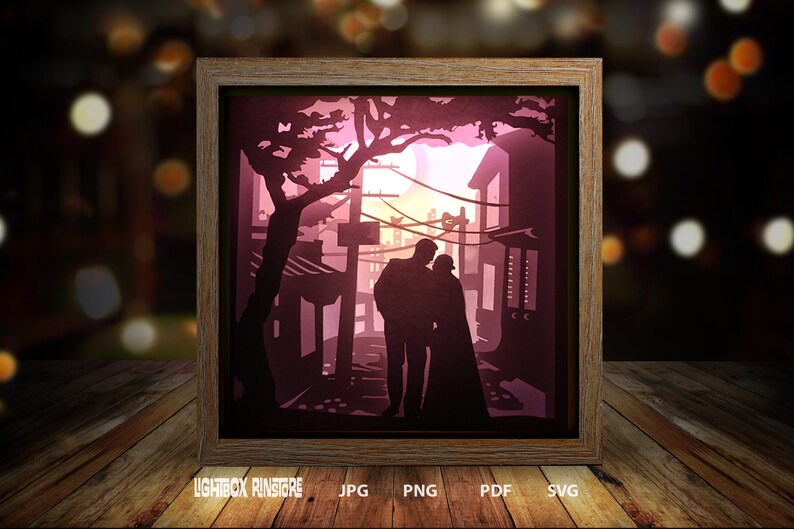 Love Gifts Paper Light Box Template Shadow Box Template Etsy