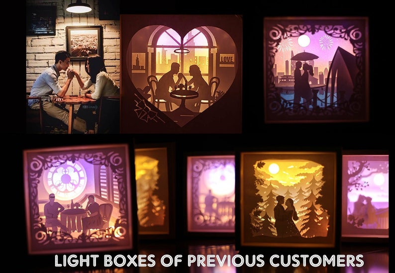 Personalized Paper Light Box Design. Night Light as Gift Etsy