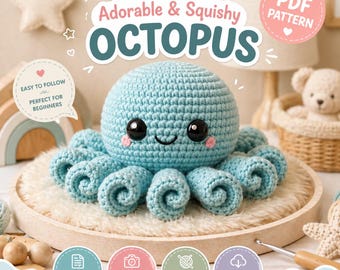 Crochet Octopus Pattern PDF, Amigurumi Octopus, Easy Plush Toy, Beginner Crochet Pattern LoveCrafts