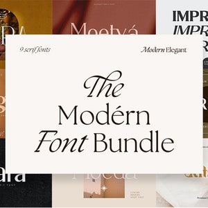 The Modern Font Bundle - Procreate Fonts, Canva Fonts, Branding Font, Handwritten Fonts, Wedding Font, Fonts for Crafting, Girlboss, Serif