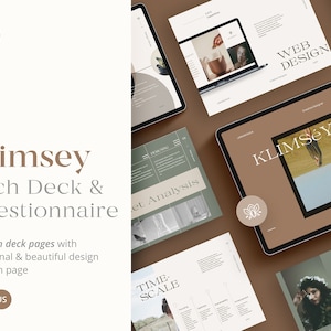 Klimsey Pitch Deck & Questionnaire Templates | Canva Presentation Templates | Masterclass Template |  Masterclass Webinar Templates
