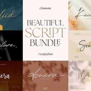 Beautiful Script Font Bundle -  Procreate Fonts, Canva Fonts, Branding Font, Handwritten Fonts, Wedding Font, Fonts for Crafting, Girlboss