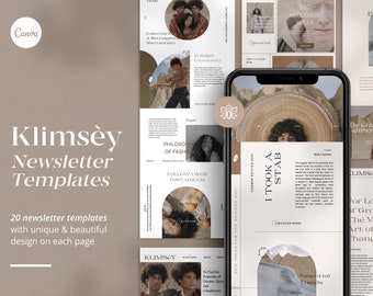 Klimsey Newsletter Templates | mailchimp template | Email Marketing | canva newsletter | canva mail template | not HTML