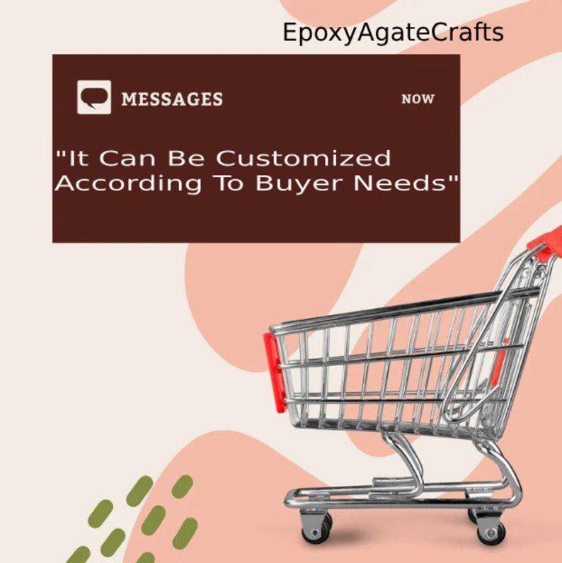 May include: A red and silver shopping cart on a pink and green background. The text "It Can Be Customized According To Buyer Needs" is displayed above the cart. The text "NOW" is displayed in the upper right corner of the image.